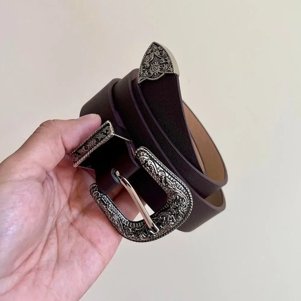 brown simple american western cowboy boho belt